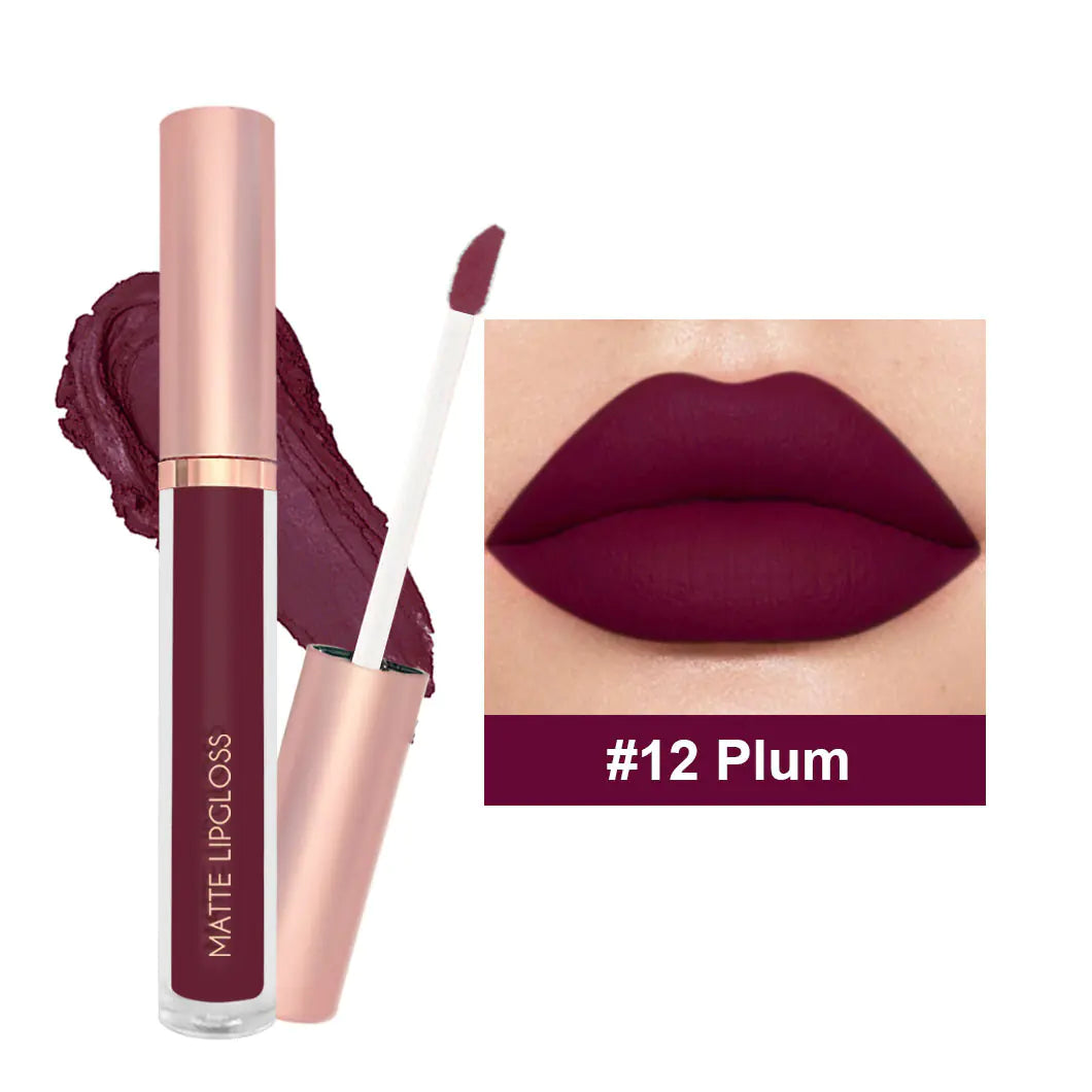 12-Shade Matte Nude Lip Gloss